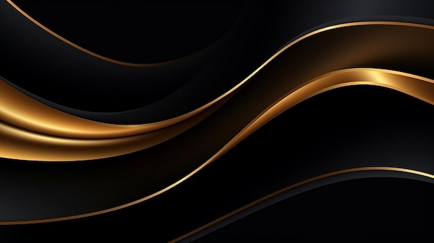 Luxuriöser abstrakter Hintergrund mit goldenen Linien auf dunkler generativer KI