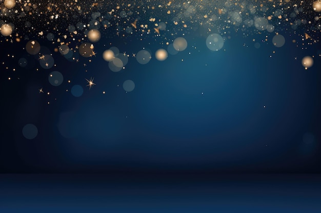 Luxuriöser dunkelblauer Weihnachtshintergrund mit funkelnden Dekorationen, perfekte Vorlage für die Begrüßung