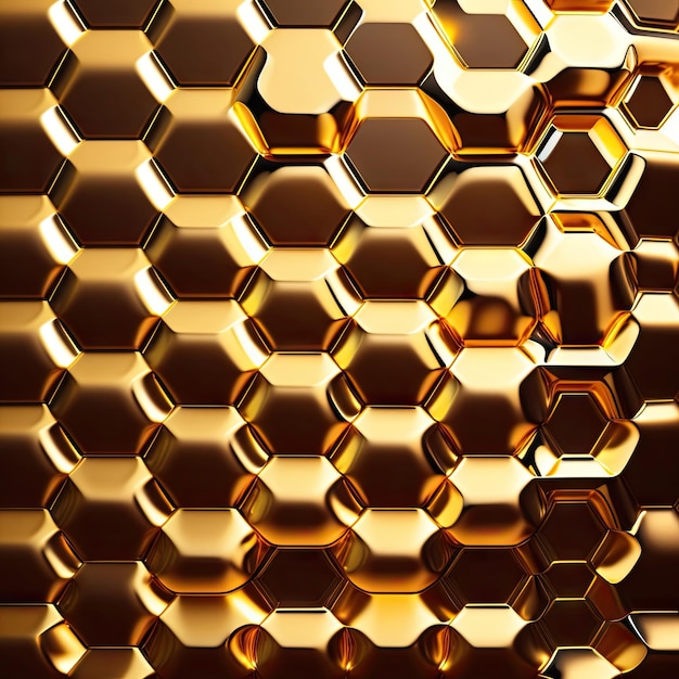 Luxuriöser goldener Hintergrund mit sechseckigem Muster, nachbearbeitet