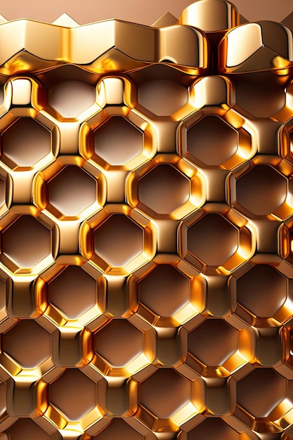 Luxuriöser goldener Hintergrund mit sechseckigem Muster, nachbearbeitet