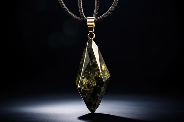 Luxuriöser goldener Obsidian Anhänger