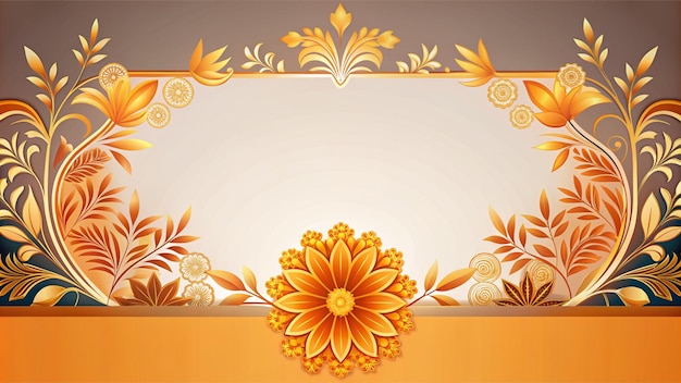 Luxuriöser Hochzeitsrahmen mit Blumen und Blättern Hintergrund der Einladungskarte