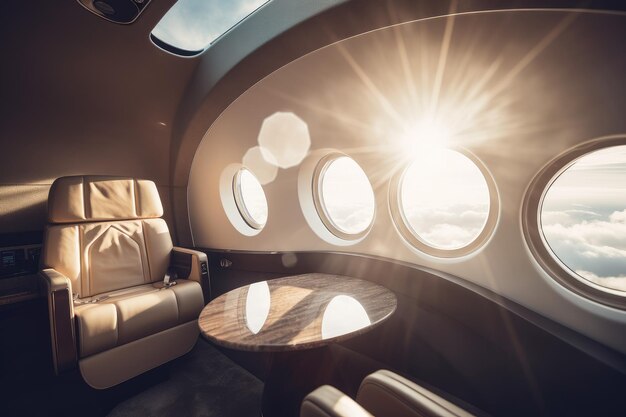 Luxuriöser Innen-Businessjet Generate Ai