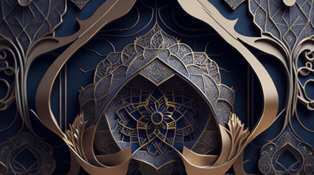 Luxuriöser islamischer Hintergrund mit Eid Mubarok Ramadan-Hintergrund