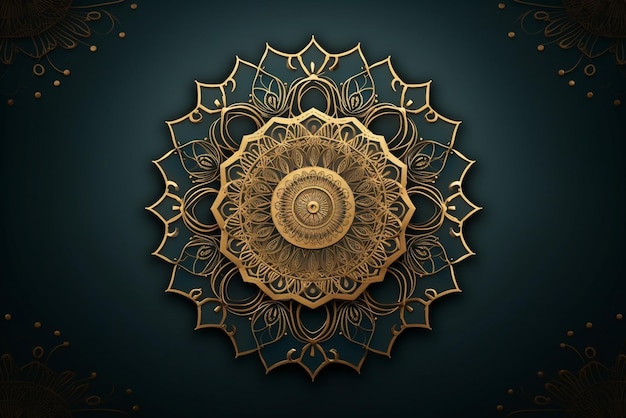 Luxuriöser Mandala-Hintergrund mit goldenem Arabeskenmuster