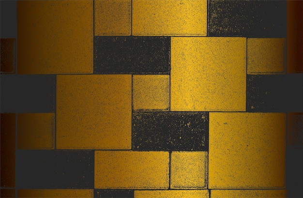 Luxuriöser schwarzer goldener Metallgradient-Hintergrund mit angespannte Mosaikfliesen-Pflastersteine-Textur