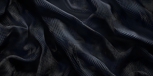 Luxuriöser schwarzer Stoffhintergrund Elegante schwarze Stofftextur Hintergrund Ai generiert