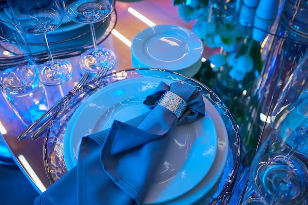 Luxuriöser Tischaufbau Bereit zum Event Shallow dof