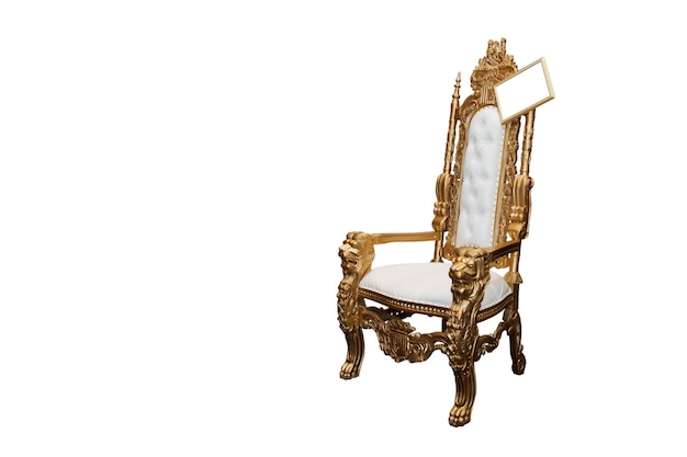 Luxuriöser weißer Vintage-Stuhl isoliert auf weiß