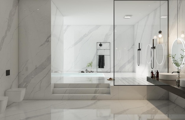 Luxuriöses Badezimmer-Design aus Marmor