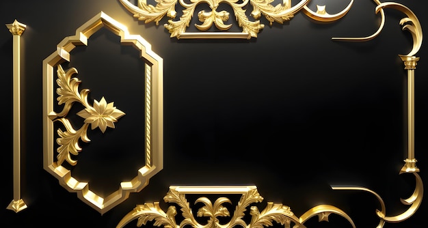 Luxuriöses Goldbanner mit Kopienraum für traditionelle Festtagsgrüße Generative KI