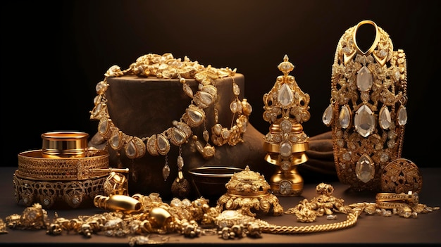 Luxuriöses Goldschmuckset