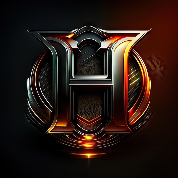 Foto luxuriöses h-logo in gold