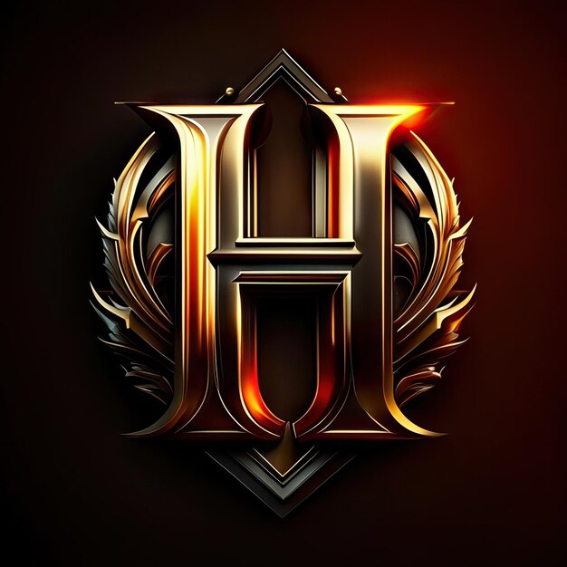 Foto luxuriöses h-logo in gold