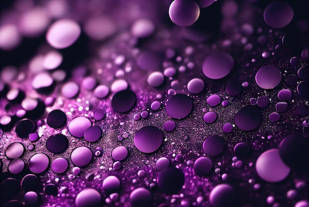 Foto luxuriöses lila glitzermuster violett leuchtender abstrakter hintergrund mit konfetti und punkten generative ai