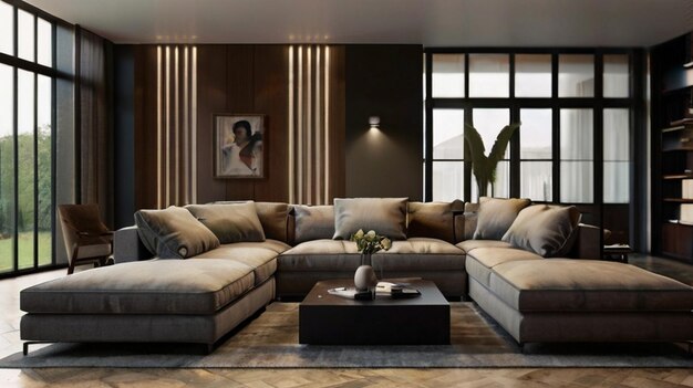 Luxuriöses modernes Wohnzimmer mit Sofa
