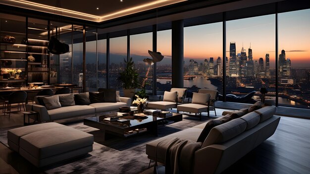 Luxuriöses Penthouse mit Panoramablick auf die Stadt