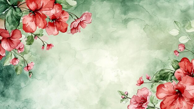 Luxuriöses rosa Tapetenbanner mit weißem Hintergrund, blauen und grünen Aquarellflecken, goldenen Kirschblättern, Wandkunst mit