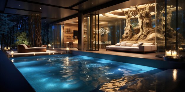 Luxuriöses Spa-Wasserbecken in der Lounge