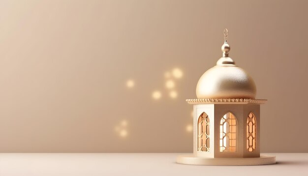 Luxury 3D golden islamic mlad un nabi muharram ramadan lantern hintergrundbanner