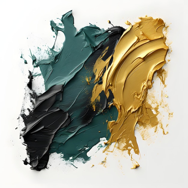 Foto luxury abstract paint fluid background em verde negro e ouro arte pintura padrão tinta textura