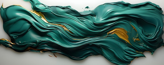 Foto luxury abstract paint fluid background em verde negro e ouro arte pintura padrão tinta textura