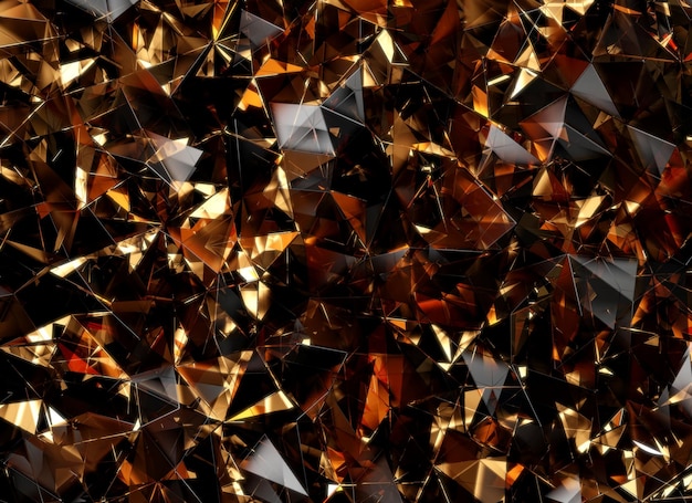 Luxury Abstract Realismo de la textura del cristal de oro Reflexión de primer plano Renderización 3D del fondo