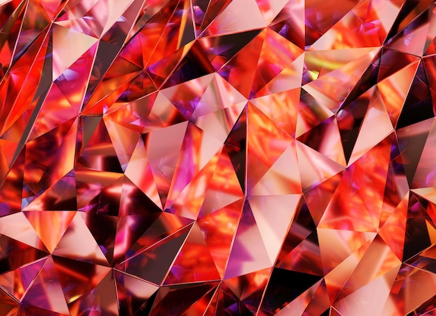 Luxury Abstract Realismo de la textura del cristal rojo Reflexión de primer plano Renderización 3D del fondo
