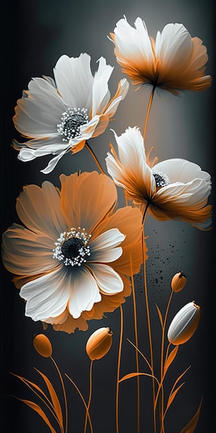 Luxury Beautifull Flower Resumen Panorama Digital AI Ilustraciones