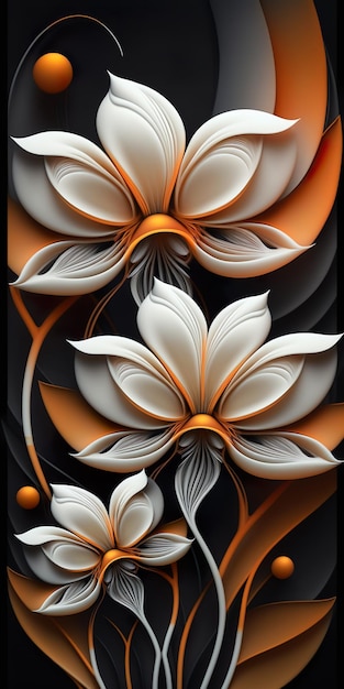 Luxury Beautifull Flower Resumen Panorama Digital AI Ilustraciones