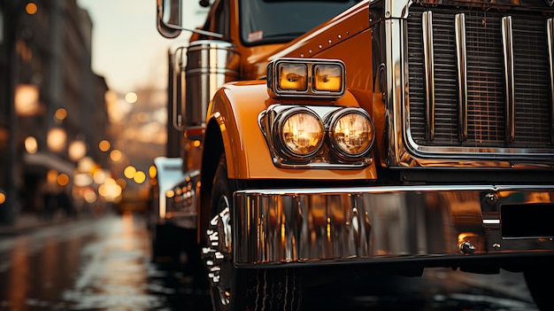 Luxury Front Car Detail aus der Nähe des Scheinwerferfahrzeugs