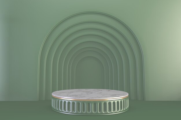 Luxury Green Podium Minimal Design Produktszene. Rendern