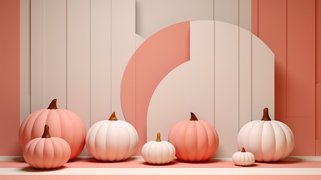 Luxus 3D-Rendering mit Halloween-Hintergrund und Kürbissvibe