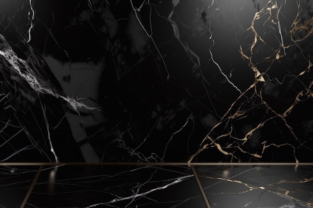 Luxus Black Marble Texture Ai generativ