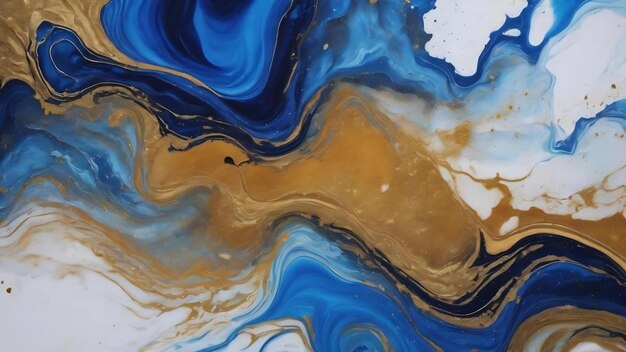 Luxus blauer abstrakter Hintergrund aus Marmor flüssiger Tinte Kunstmalerei auf Papier