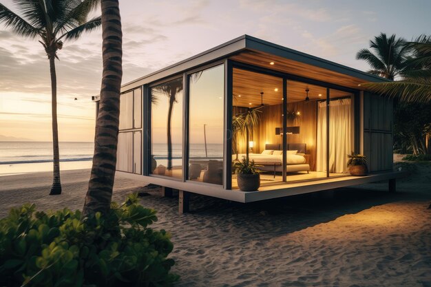 Luxus-Bungalow am Strand bei Sunset