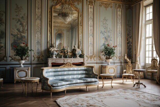 Luxus-Dekorationsdesign alte Innenmöbel Hausarchitektur Zimmer Schloss Stuhl