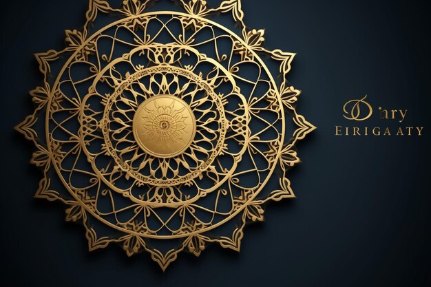 Luxus-Eid Mubarak-Mandala-Design-Hintergrund in goldener Farbe