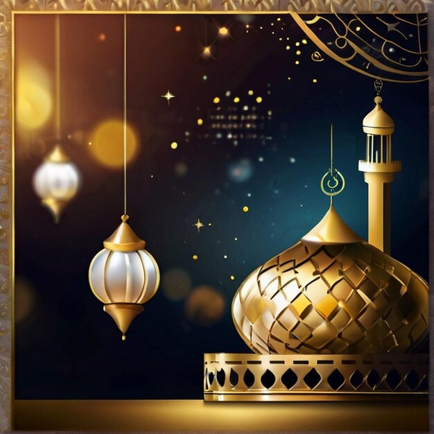 Luxus-Eid Mubarak verschwommenen Hintergrund mit Eid Mubarak Text Grüße Hintergrund