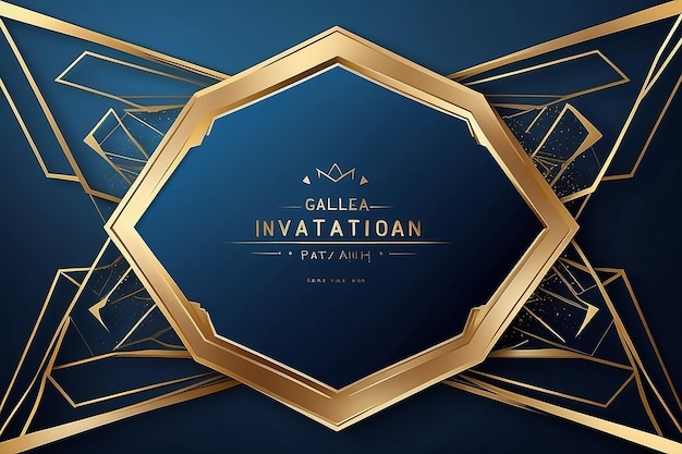 Luxus-Einladungskarte Hintergrund Vektor goldene elegante geometrische Form