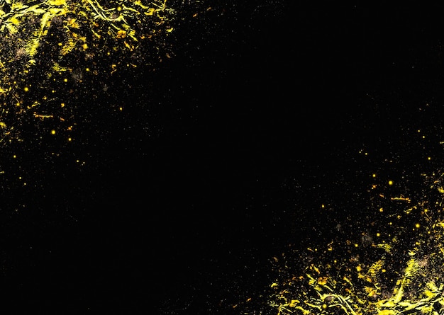 Luxus-Goldfarbe mit Granulaten auf schwarzem Hintergrund.