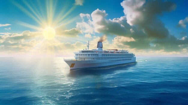 Luxus-Kreuzfahrtschiff Passagierschiff Kreuzfahrt im Ozean Meer Konzept intelligenter Tourismus Reisen im Urlaub Urlaubszeit