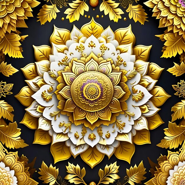 Luxus-Mandala-Hintergrund mit arabeskenfarbenem Muster generativ ai