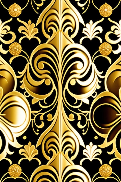 Luxus nahtloses Muster mit goldenen Juwelen, Diamanten und Ketten auf schwarzem Hintergrund nahtlos r
