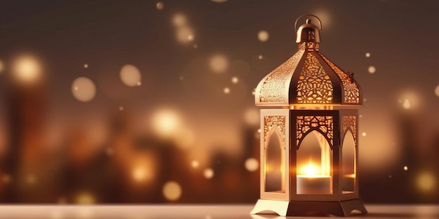 Luxus-Ramadan-Hintergrund mit Moschee und Kamel mit Halbmondlicht auf der Rückseite