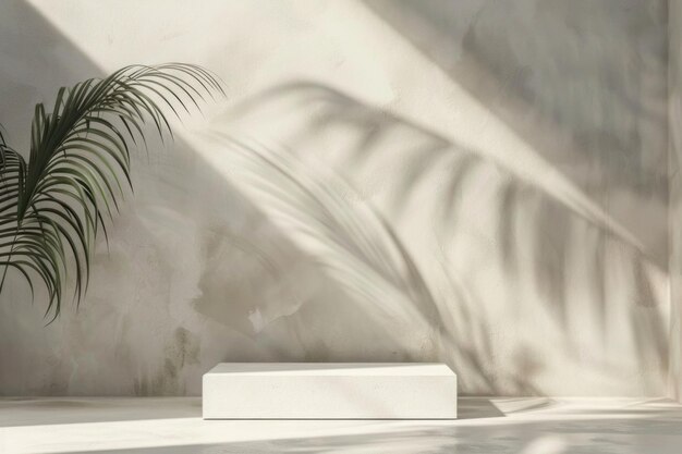 Luxus-Sommer-Interieur mit minimaler Produktplatzierung an der Wand