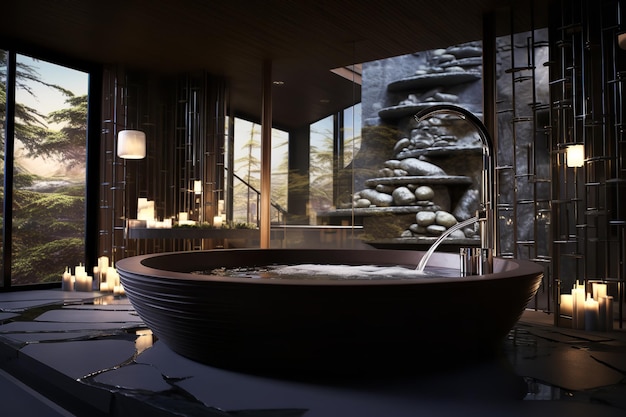 Luxus-Spa-Badezimmer-Retreat-Innenarchitektur