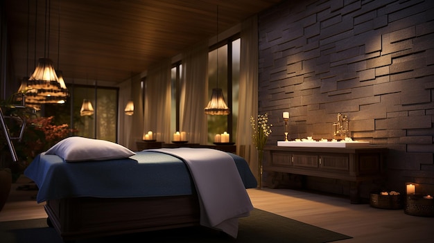 Luxus-Spa-Massagezimmer mit elegantem Design