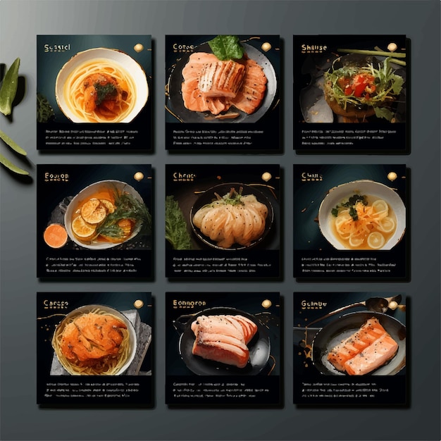 Foto luxus-spezialkarte mit frischen und warmen speisen in den sozialen medien