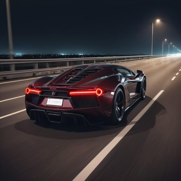 Luxus-Supersportwagen für schnelle Sportarten auf einem Premium-Beleuchtungs-Hintergrund